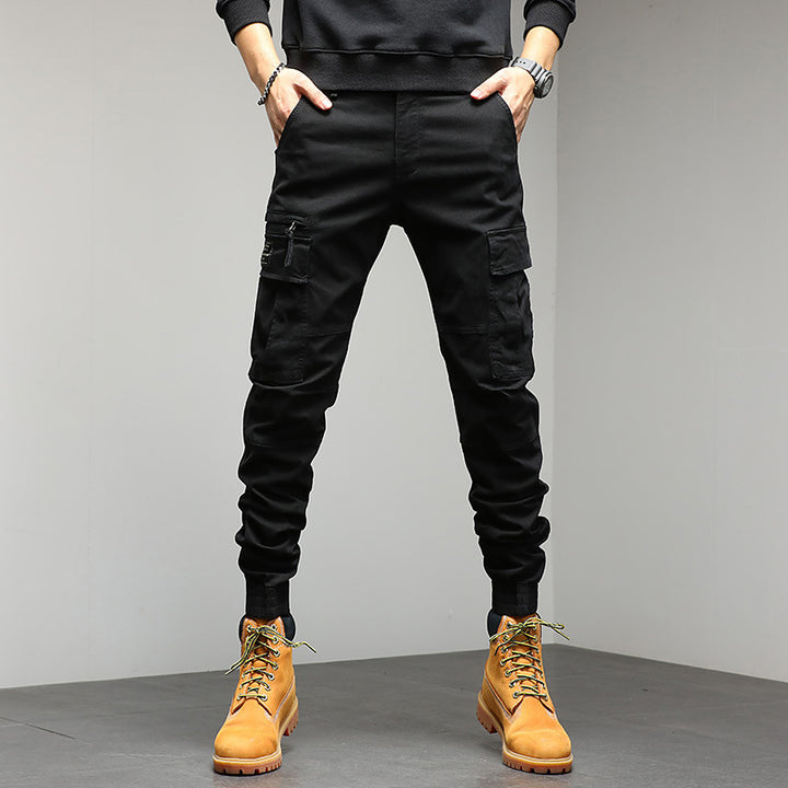 Herren Cargo-Joggerhose im Utility-Stil mit Bündchen und Mehrfachtaschen Drune