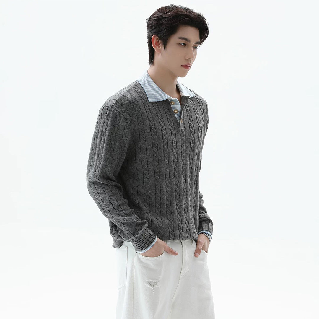 Herren Modischer Strickpullover mit strukturiertem Design Drune