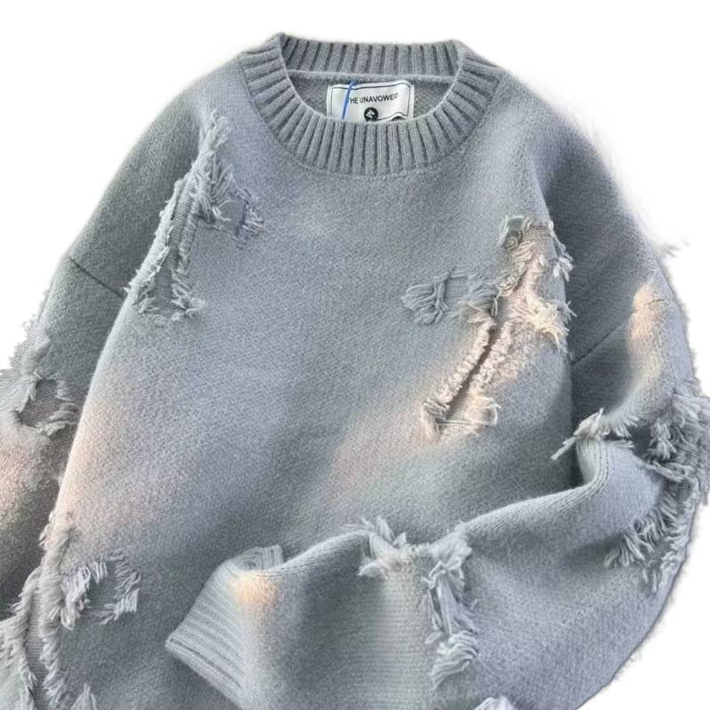Damen Lässiger Oversized-Pullover mit verwaschenem Design Drune