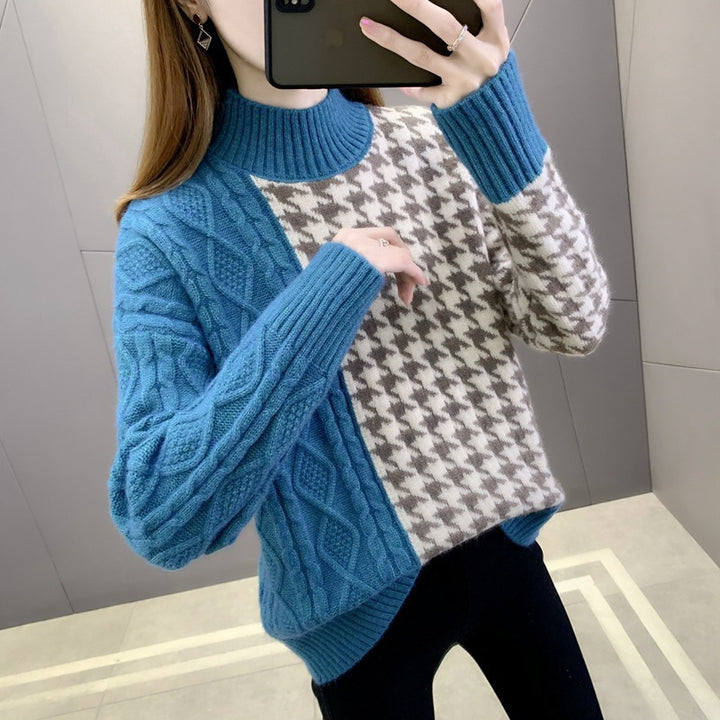 Damen modischer Strickpullover mit strukturiertem Zopfmuster und eleganten Akzenten Drune