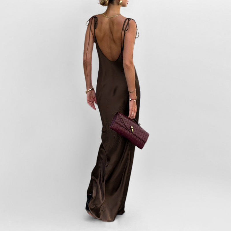 Damen Maxikleid mit verstellbaren Trägern Drune