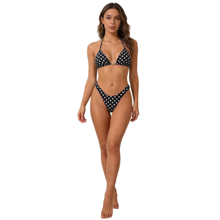 Damen Modischer Triangel-Bikini mit verspieltem Schmuckelement Drune