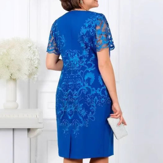 Damen Elegantes Kleid mit floraler Spitze Drune