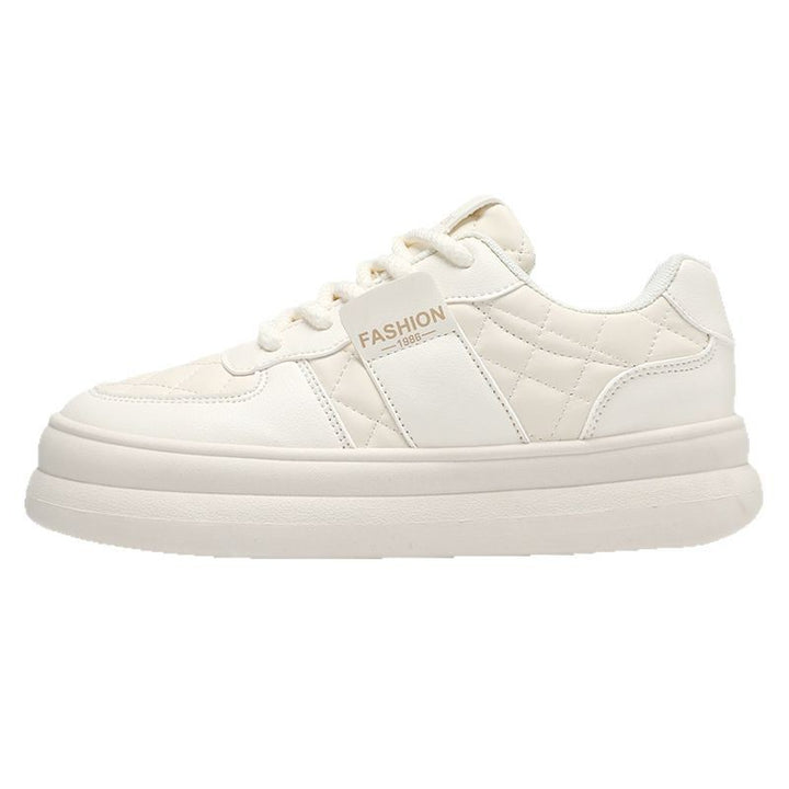 Unisex gestepptes Plateau-Sneaker aus Kunstleder mit gepolstertem Schaft und dämpfender Leichtsohle Drune