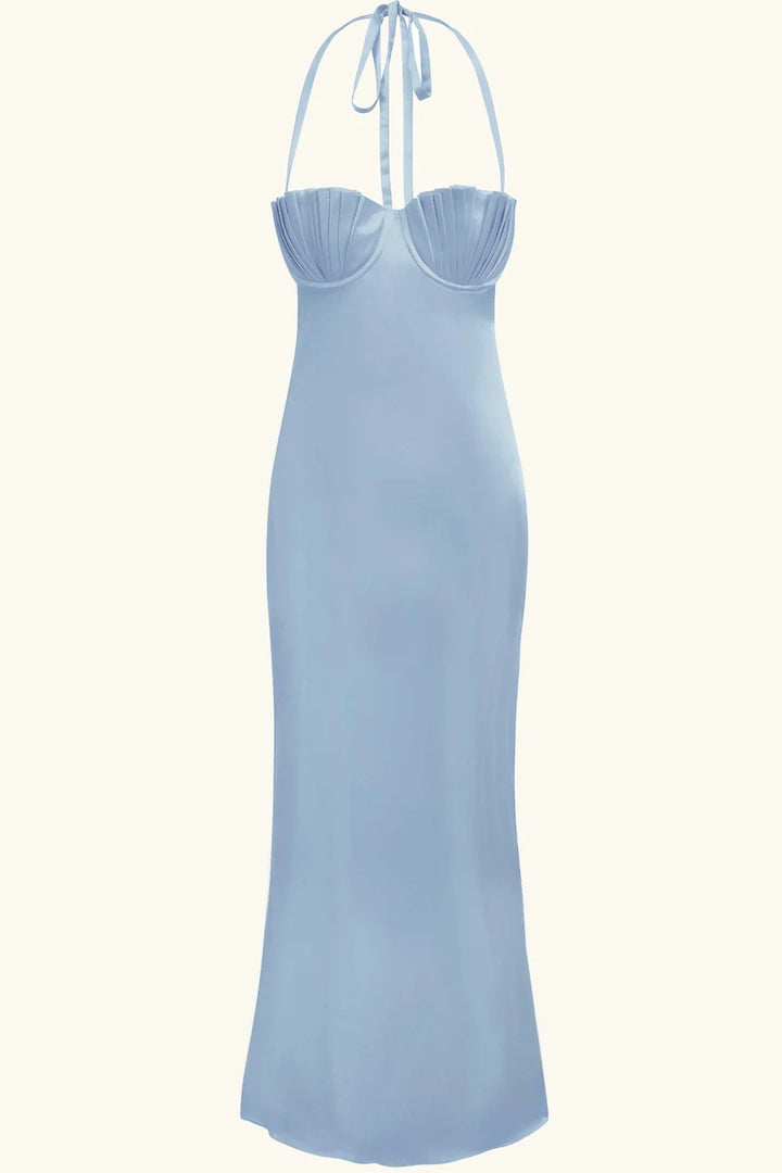 Damen Abendkleid mit tailliertem Oberteil und raffinierten Falten Drune