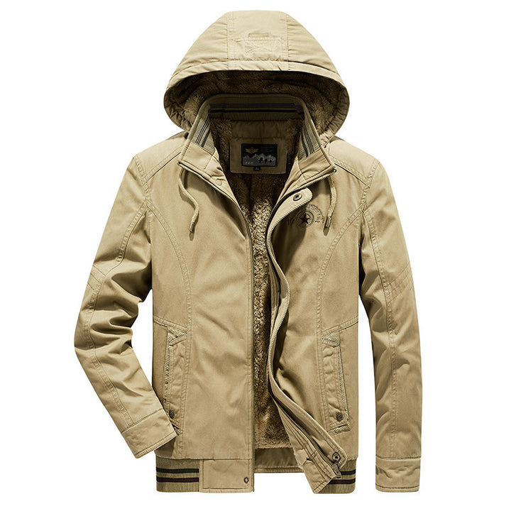 Herren Utility-Kapuzenjacke im Field-Parka-Stil mit Thermofutter und Multifunktions-Taschen Drune
