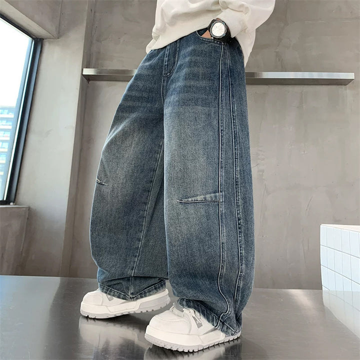 Unisex weite Denim-Hose im angesagten Streetwear-Stil Drune