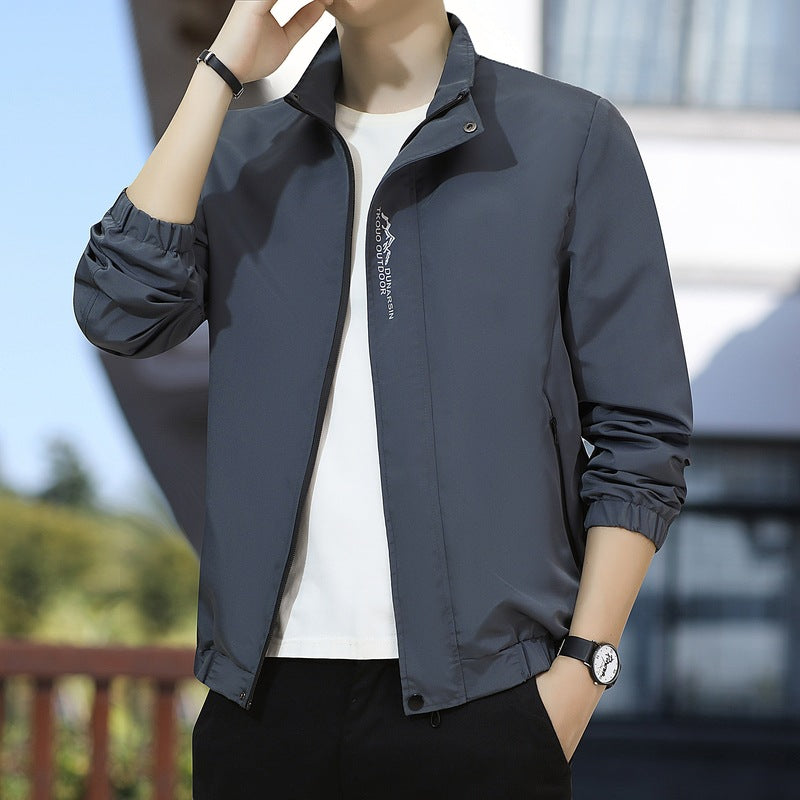 Herren Leichte Outdoorjacke mit hohen Kragen Drune