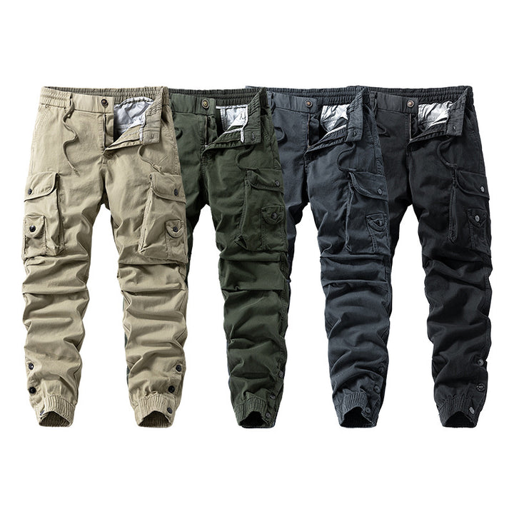 Herren Taktische Cargo-Joggerhose mit Tunnelzugbund und verstellbaren Druckknopf‑Taschen Drune