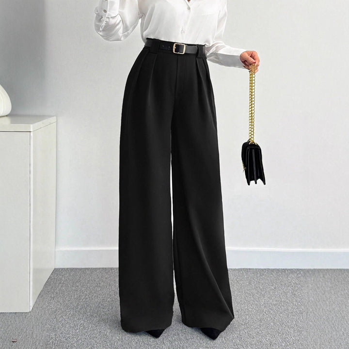 Damen Hochtaillierte Weitbein-Hose mit Gürtel Drune