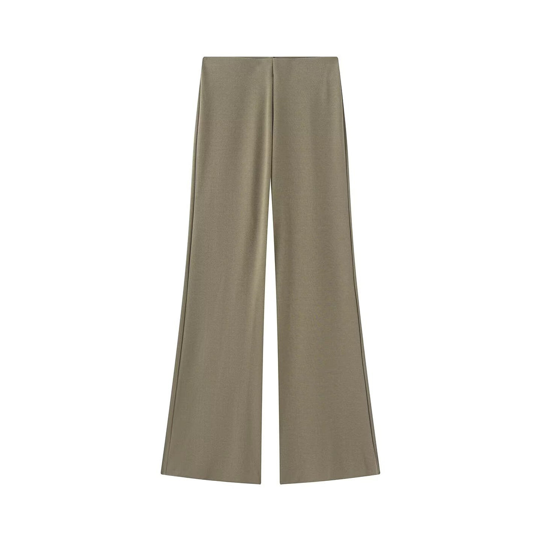 Damen Weite Satinhose mit hoher Taille und fließender Wide‑Leg‑Silhouette Drune