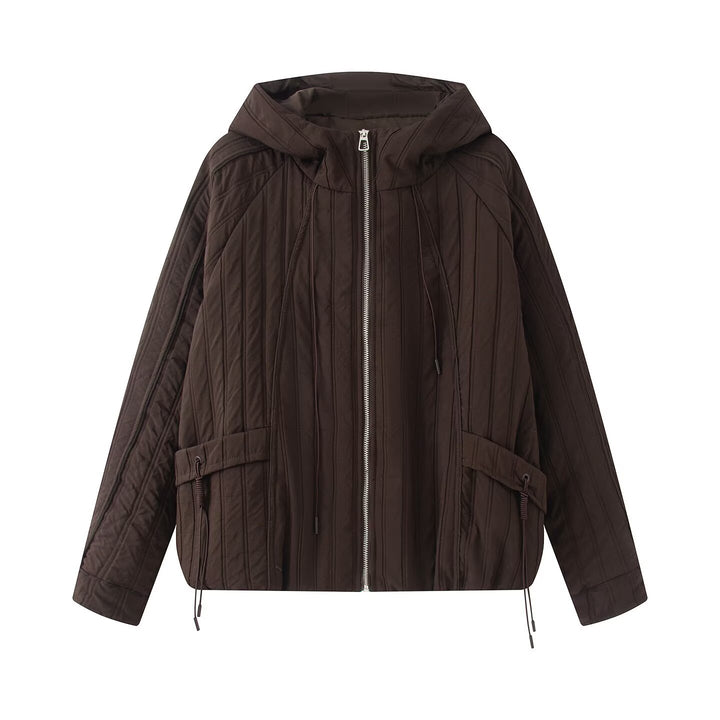 Damen Steppjacke mit Kapuze, Tunnelzug und weitem Schnitt Drune