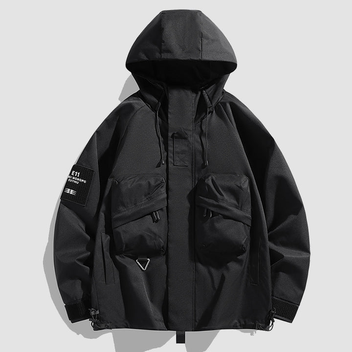Herren Oversize Utility-Parka mit Kapuze, Multifach-Taschen & wasserabweisender Funktionsmembran Drune