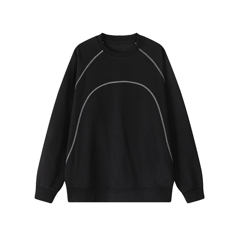 Herren Lockeres Sweatshirt aus Frottee mit dekorativen Sattel- und Steppnähten Drune