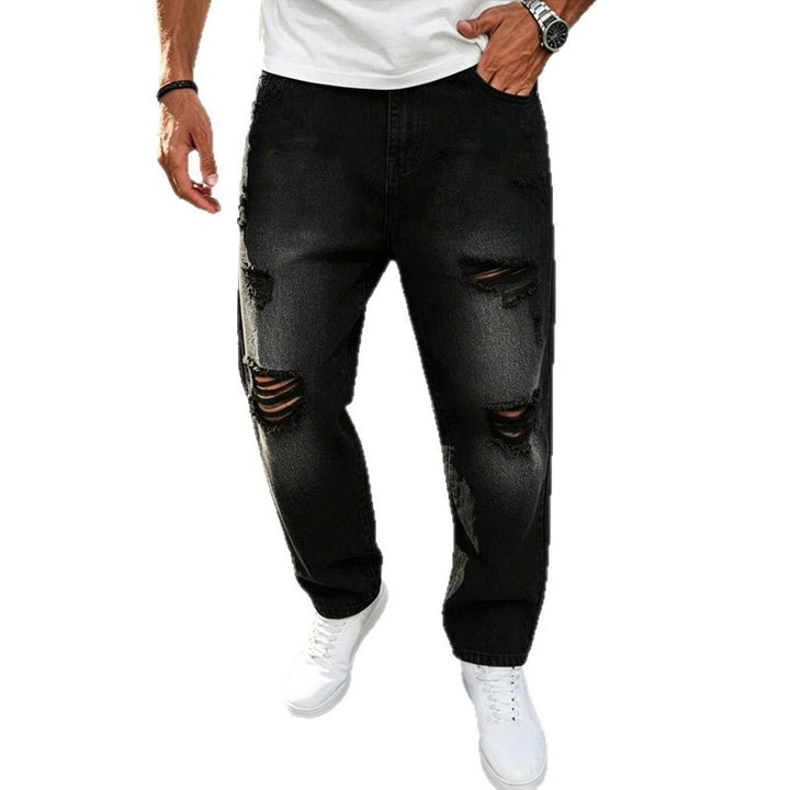 Herren Modische Destroyed Jeans Drune