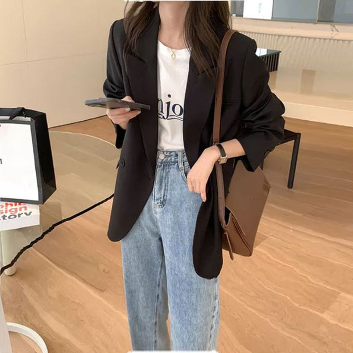 Damen oversize Blazer mit strukturiertem Stoff Drune