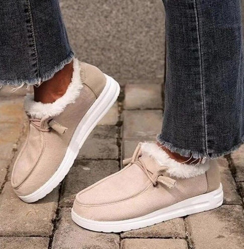 Damen Gefütterte Mokassin-Slipper mit Teddyfutter und dämpfender Gummisohle Drune