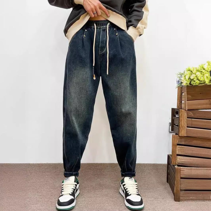 Herren Modische Ripped Denim Jeans mit einzigartigen Patches Drune