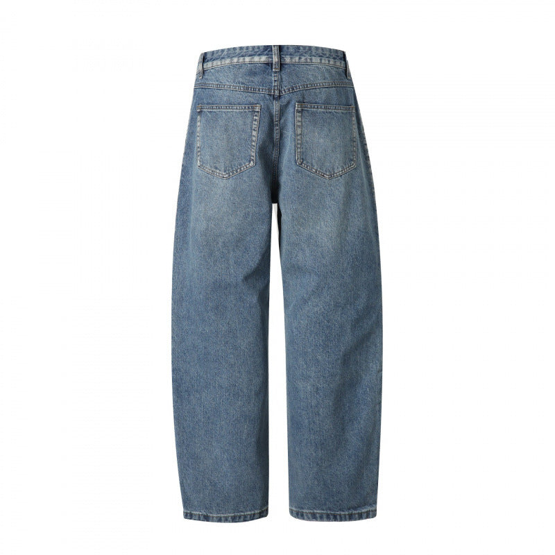 Damen Hochtaillierte Jeans mit Bundfalte, geradem Schnitt und weitem Bein Drune