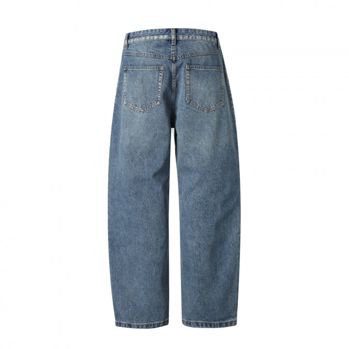 Damen Hochtaillierte Jeans mit Bundfalte, geradem Schnitt und weitem Bein Drune