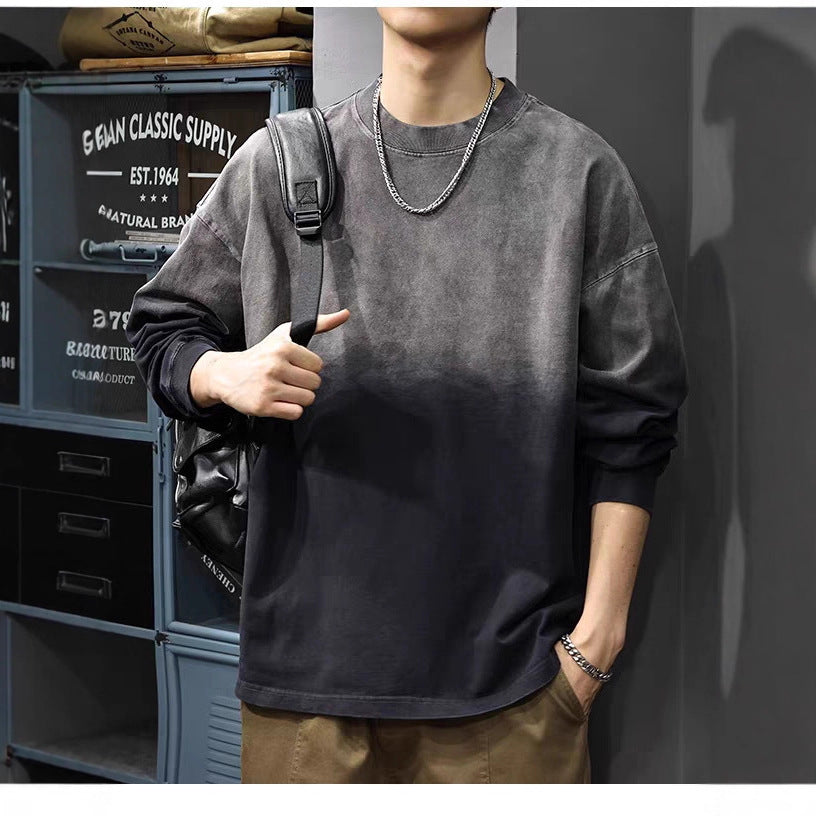 Herren Langarm-T-Shirt mit Ombre-Effekt Drune