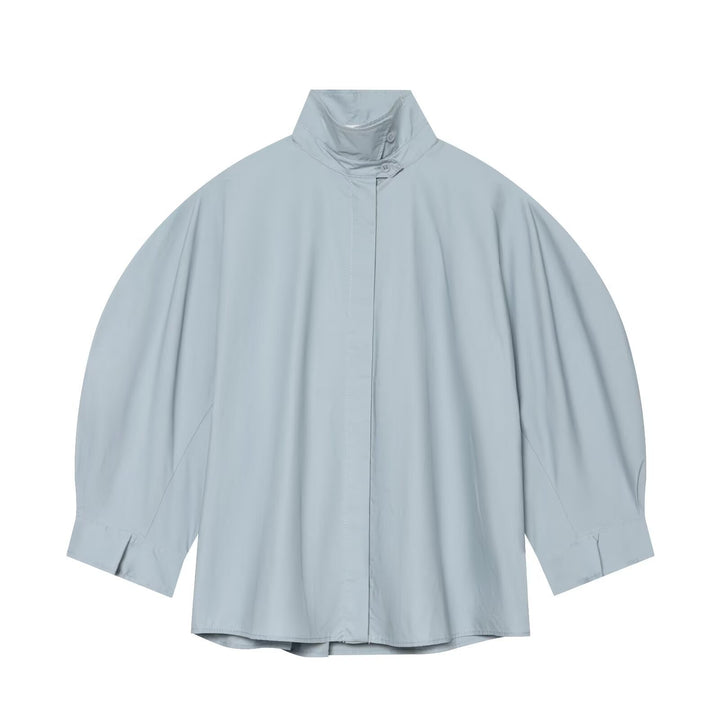 Damen Oversize-Bluse mit Stehkragen und Kimonoärmeln Drune