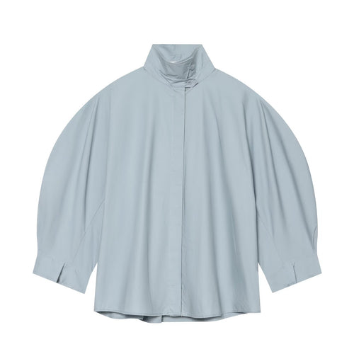 Damen Oversize-Bluse mit Stehkragen und Kimonoärmeln Drune