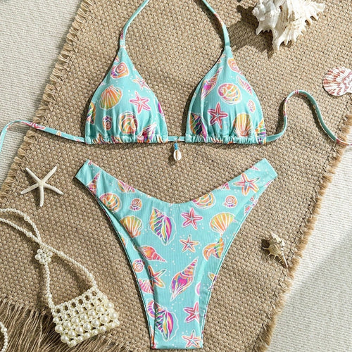 Damen Triangel-Bikini mit maritimen Verzierungen Drune