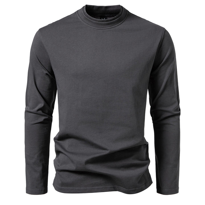 Herren Langes Feinstrick-Shirt mit Mockneck, geripptem Kragen und schlanker Silhouette Drune