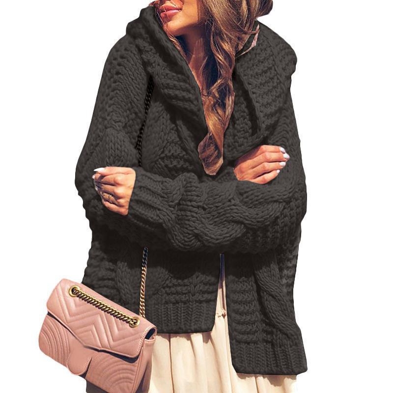 Damen Grober Strickcardigan mit asymmetrischem Schnitt und oversized Ärmeln Drune