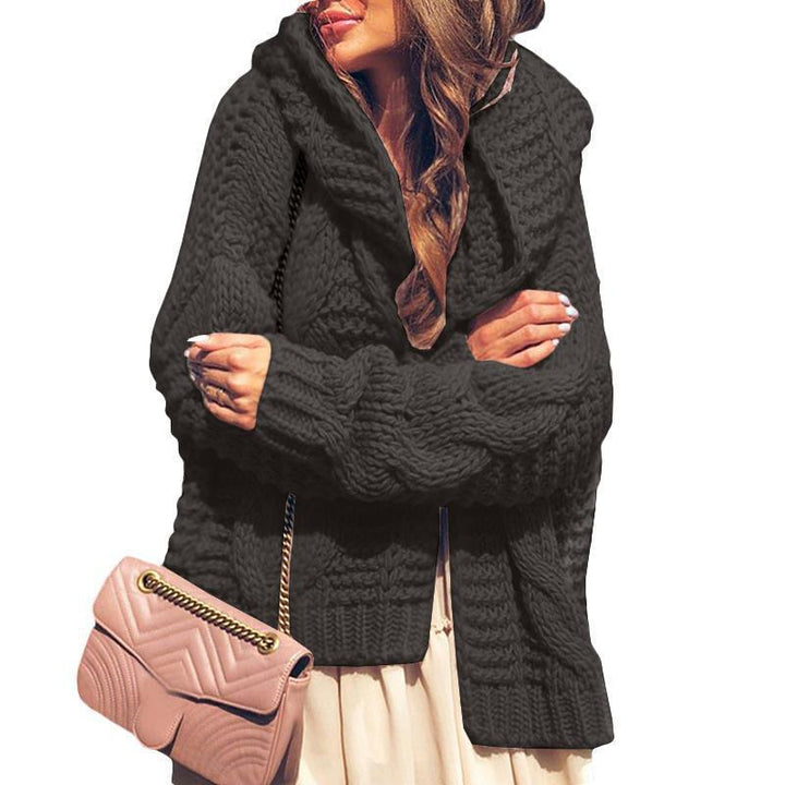 Damen Grober Strickcardigan mit asymmetrischem Schnitt und oversized Ärmeln Drune