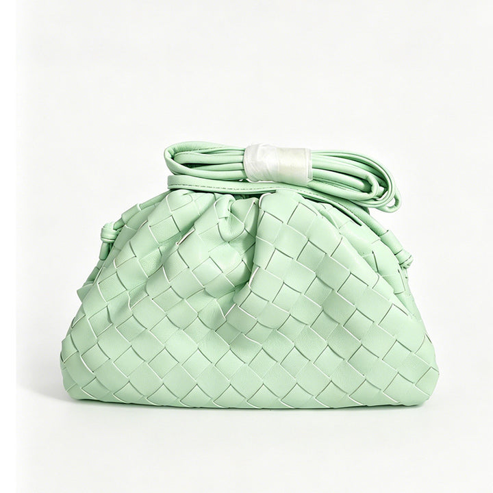 Drune | Leder Umhängetasche für Damen - Minimalistische Gewebte Tasche