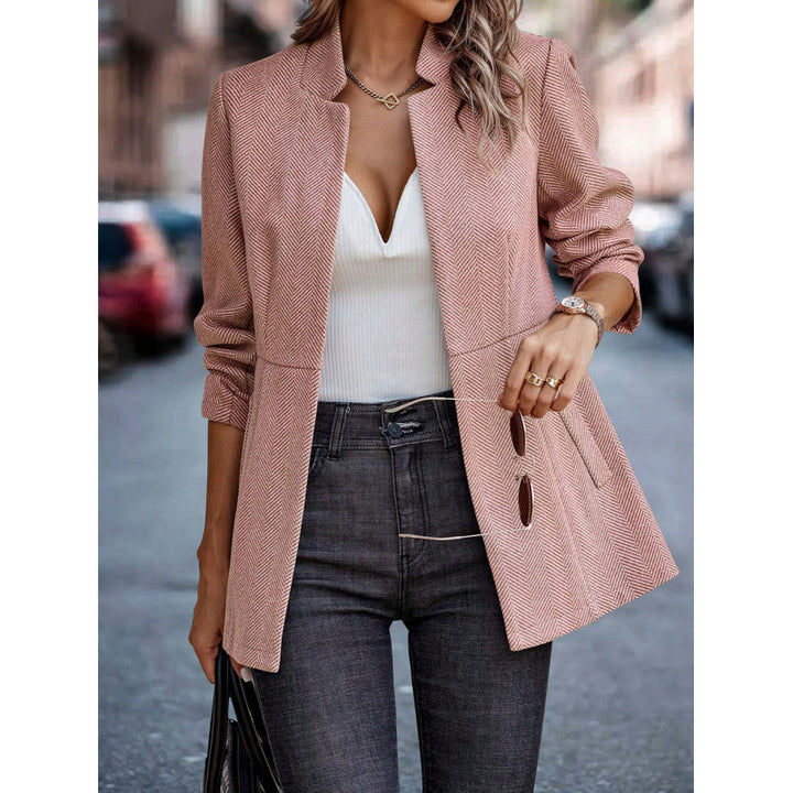 Damen modischer gesteppter Blazer mit lässigem Schnitt und eleganter Kragenform Drune