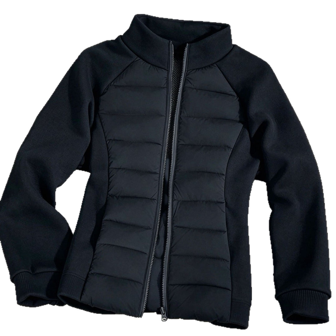 Damen nan Hybrid-Steppjacke mit wattierter Front, Raglanärmeln und hochschließendem Kragen Drune