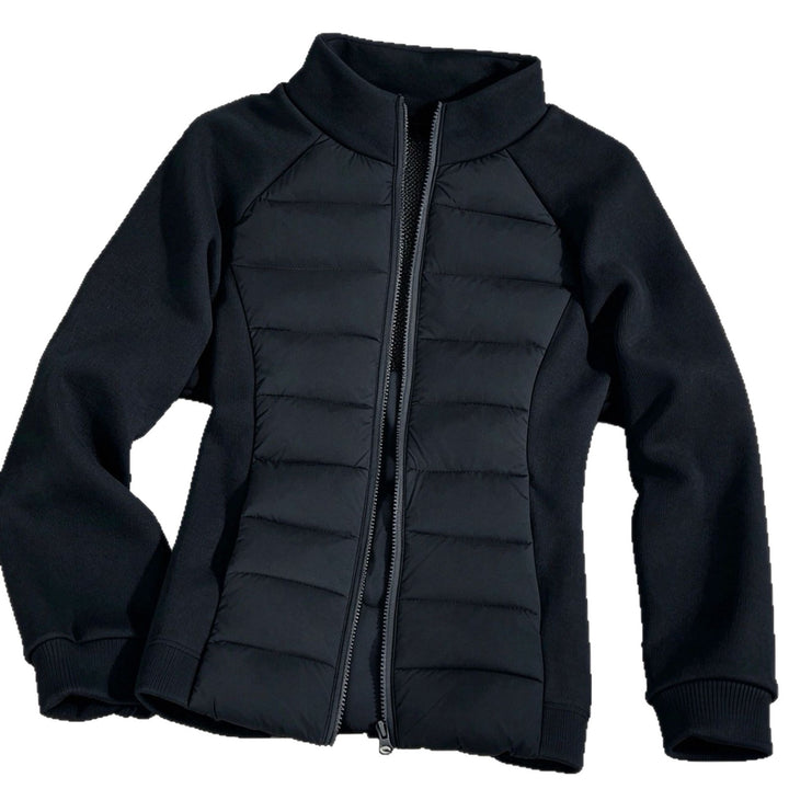 Damen nan Hybrid-Steppjacke mit wattierter Front, Raglanärmeln und hochschließendem Kragen Drune