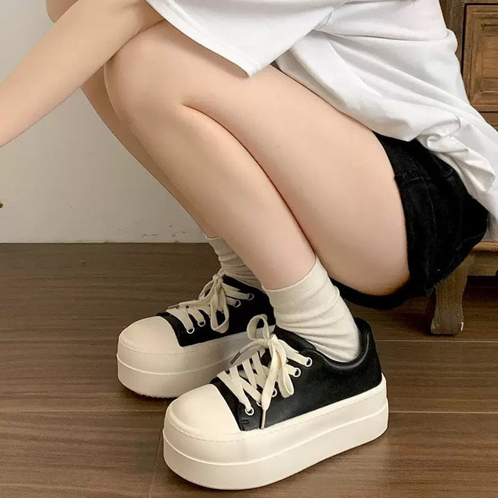 Damen Plateau-Sneaker mit modischem Design und bequemer Dämpfung Drune