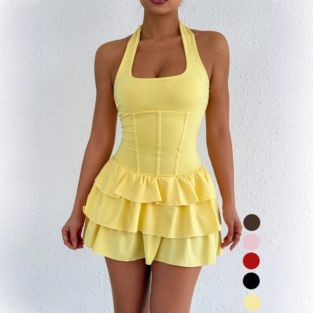 Damen Rüschenkleid mit trägerlosem Design und Figur formendem Schnitt Drune