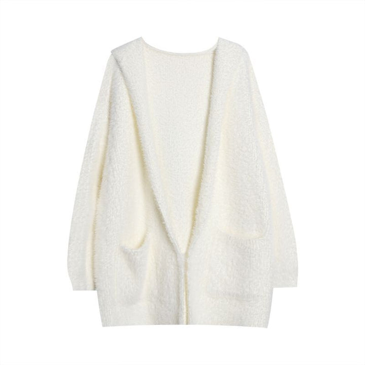 Damen Flauschiger Strickcardigan mit lässigen Taschen und offenem Schnitt Drune