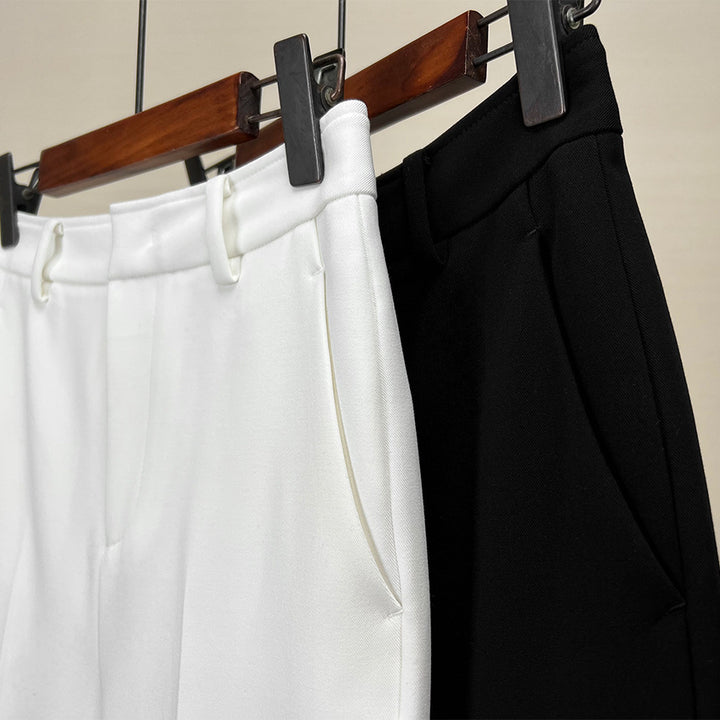 Damen Elegante gerade geschnittene Anzughose mit Bügelfalte und Eingrifftaschen Drune
