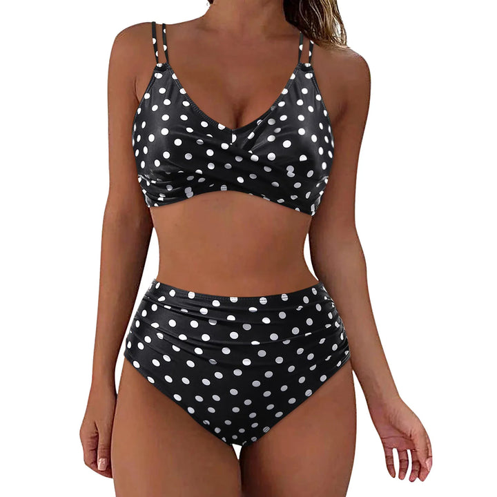 Damen Trendiger Hochschnitt-Bikini mit Raffung Drune