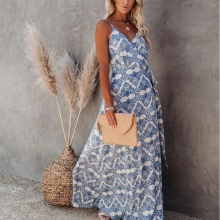 Damen Maxikleid mit schwingendem Saum und elegantem Schlitz Drune