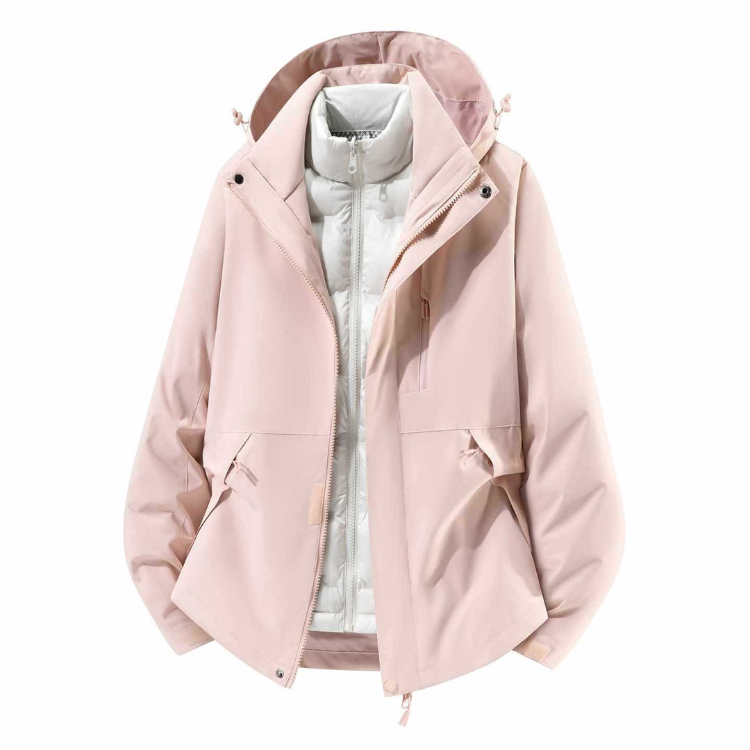 Herren Wasserfeste dreiteilige Winterjacke mit abnehmbarer Daunen-Innenjacke und Kapuze Drune