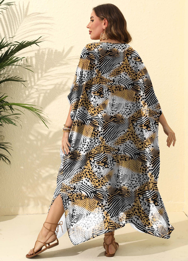 Damen Kaftan mit asymmetrischem Schnitt und tierischem Druck Drune