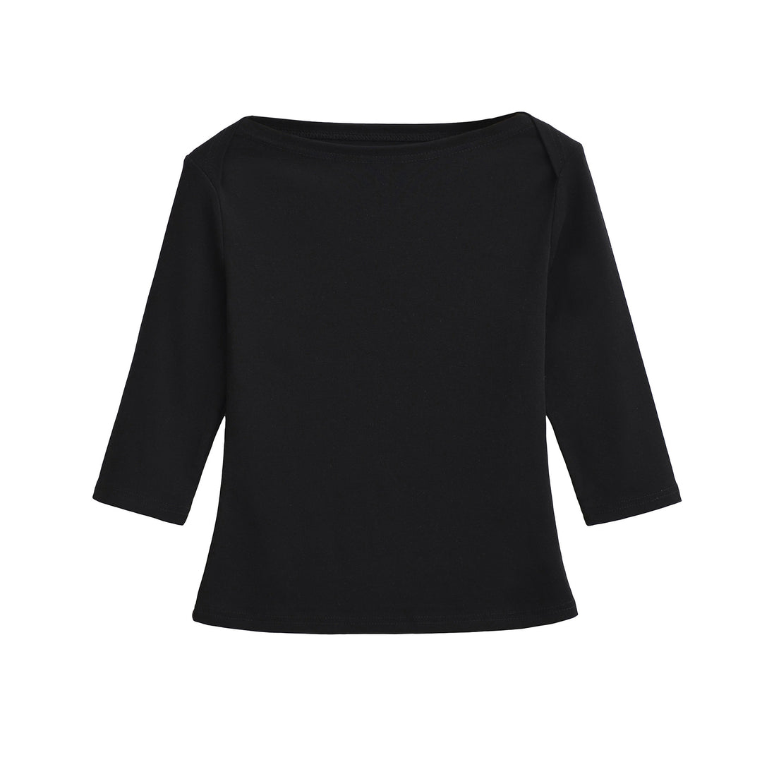 Damen Langarmshirt mit lockerem Schnitt und eleganten Schulterdetails Drune