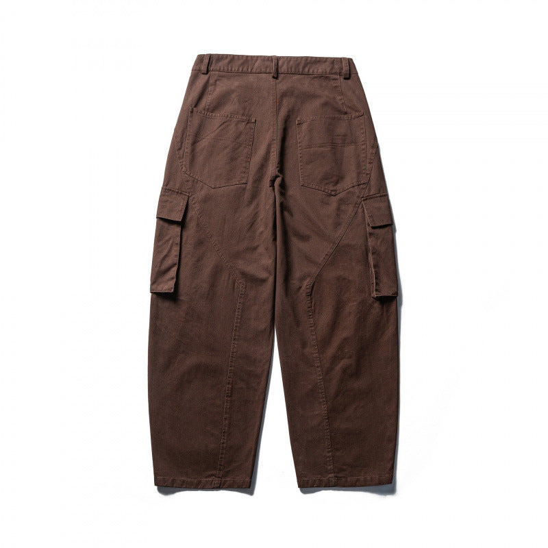 Unisex Weite Cargo-Hose im Baggy‑Schnitt mit tiefem Schritt, aufgesetzten Klappentaschen und cleanem Finish Drune