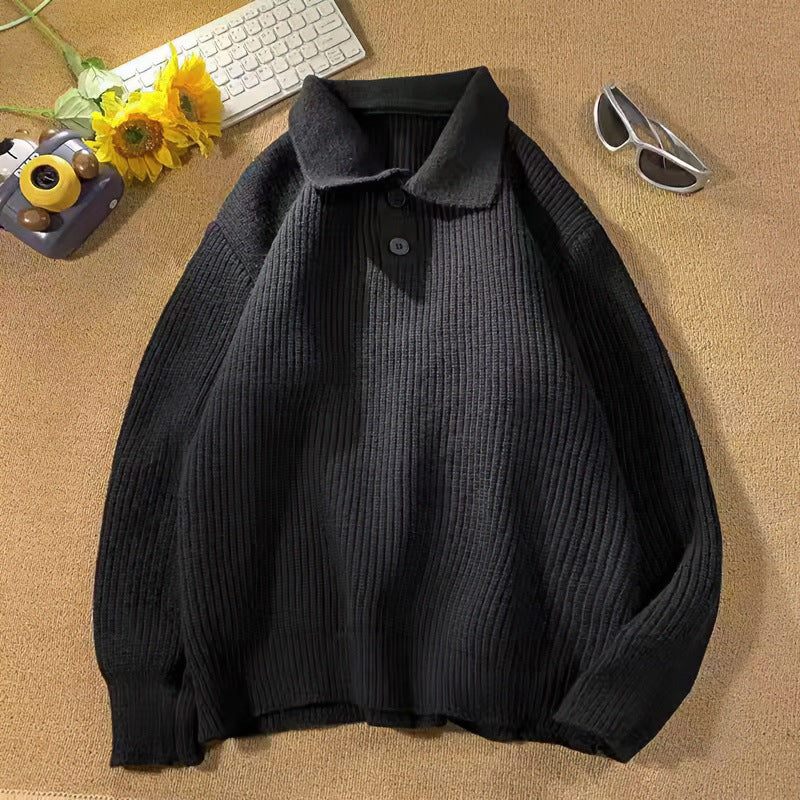 Damen Feinstrick-Polopullover mit Rippenstruktur und Zwei-Knopf-Leiste Drune