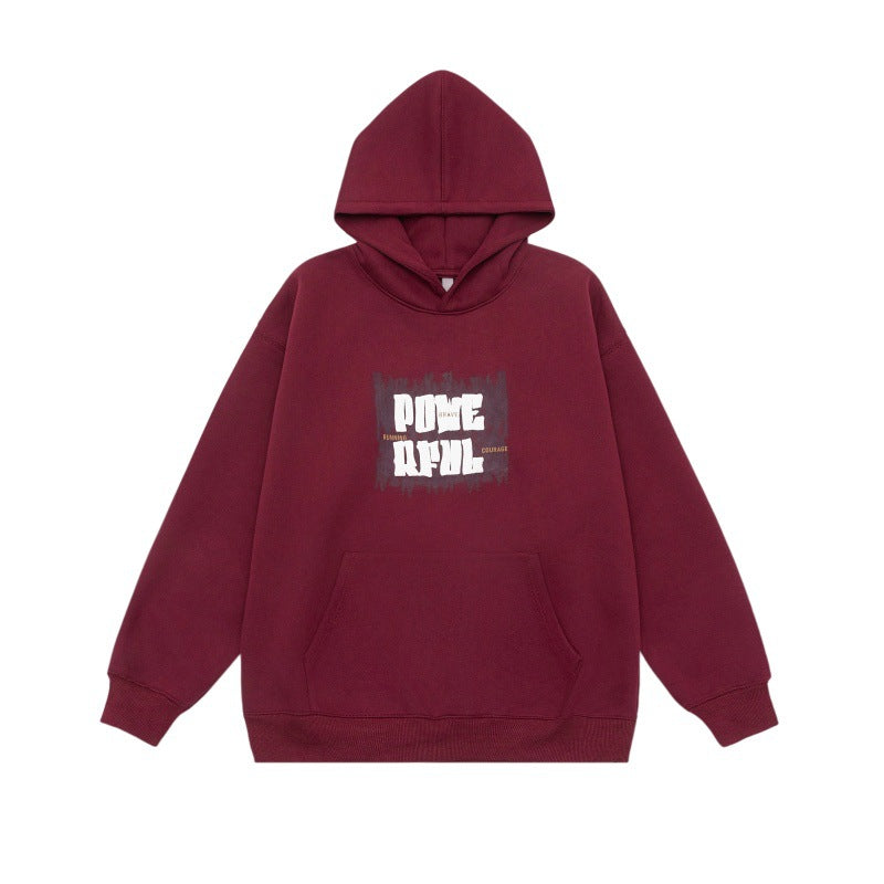Unisex Oversized Kapuzenpullover mit Kängurutasche und markantem Frontprint Drune