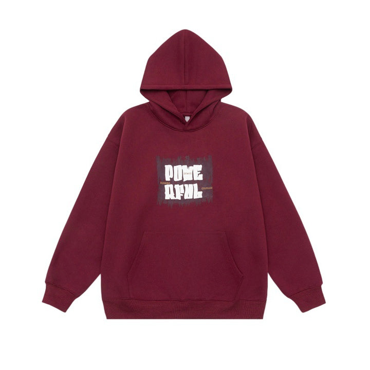 Unisex Oversized Kapuzenpullover mit Kängurutasche und markantem Frontprint Drune