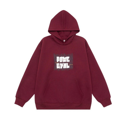 Unisex Oversized Kapuzenpullover mit Kängurutasche und markantem Frontprint Drune