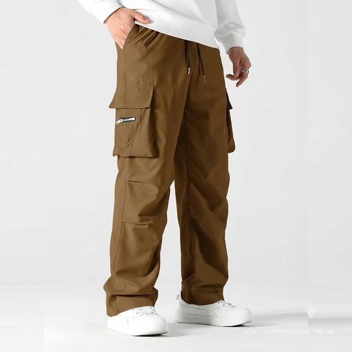 Herren weite Utility-Cargohose mit Tunnelzugbund, Knieabnähern und Multifachtaschen Drune